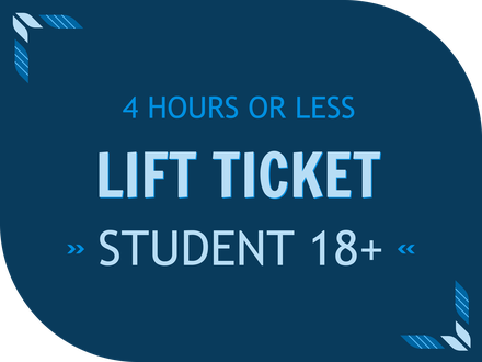 4 Hour Ticket -  Student (Ages 18+ with Valid ID)